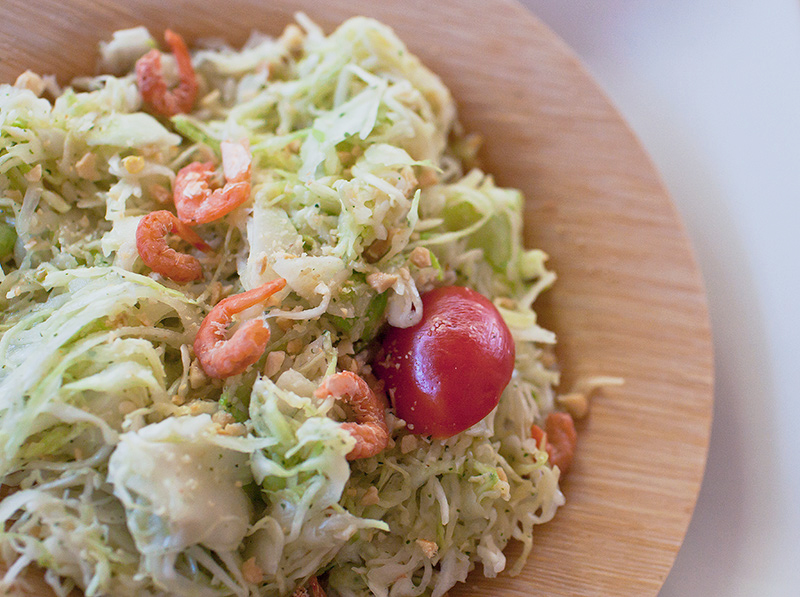 Thai coleslaw inspired by Green Papaya Salad. Recipe and photo by Sonoran cookbook author Jackie Alpers