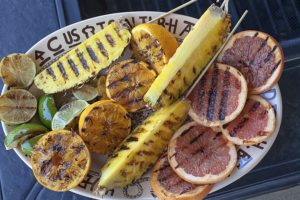 platter of grilled fruit