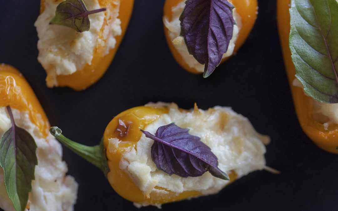 Tiny Sweet Peppers Stuffed with Cheese