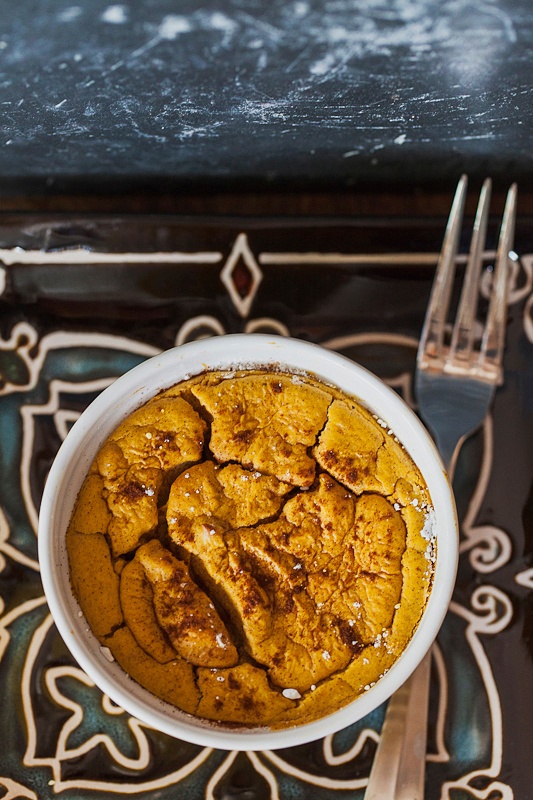 Pumpkin goat cheese cheesecake overhead shot