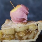 apple pie garnished with pink candy lady apples photo by Jackie Alpers