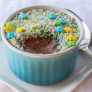 cheesecake chocolate mousse with sprinkles