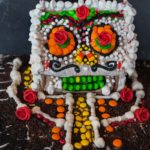 Dia des los Muertos Haunted Halloween Gingerbread house sugar skull