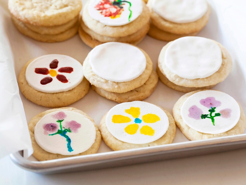 hand painted flower cookies