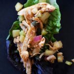 Sonoran style chicken salad served in lettuce wrap tacos