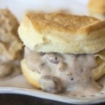 biscuits filled with spicy sausage gravy