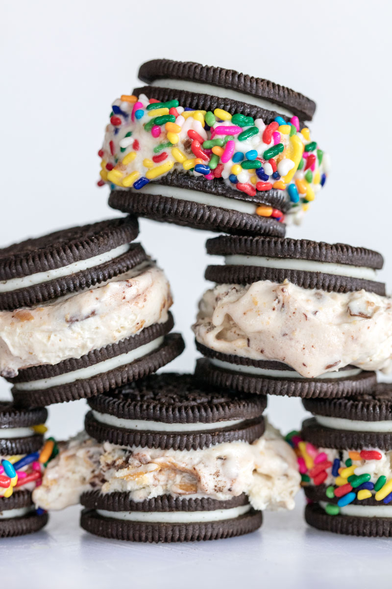 oreo ice cream sandwiches with sprinkles photo by Jackie Alpers for Refinery29