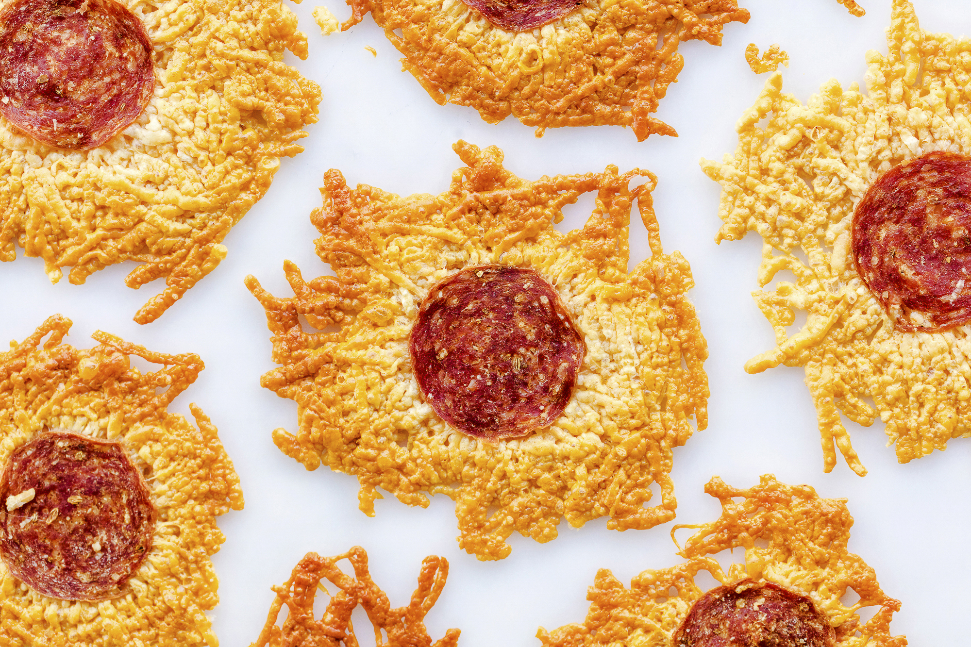 sunny two ingredients Parmesan and pepperoni crisps by Jackie Alpers