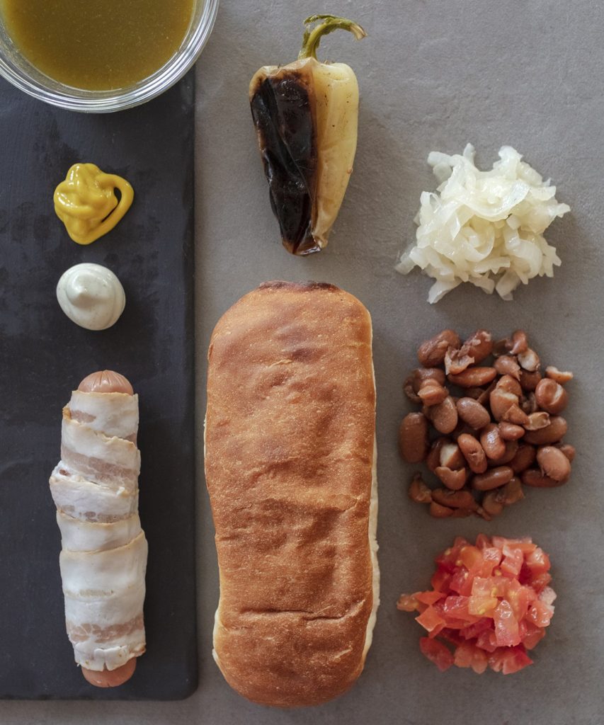 Sonoran Hot Dog Ingredients from the Taste of Tucson Cookbook by Jackie Alpers