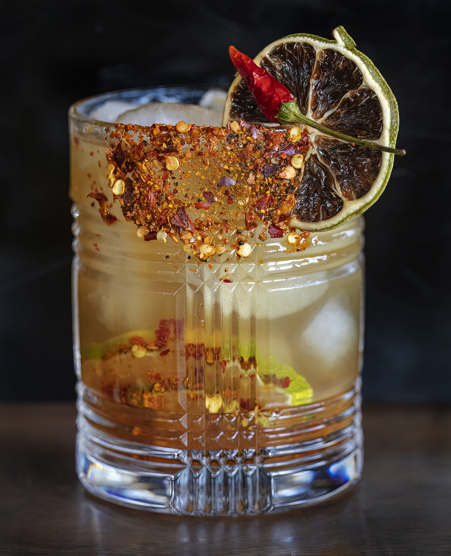 When you want to bring the heat to your usual bourbon neat. Crush the Thai red chili into the glass before drinking… if you dare. This whisky cocktail is served in the same Old Fashioned glassware that John Dutton and his family favor on the series Yellowstone.
