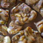 hunks of candy nut brittle with cashews, peanuts