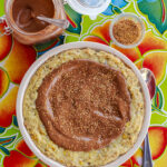 Sonoran style, vegetarian green chile and cheese tamale pie with molé cómodo from The Unofficial Elf Cookbook by Jackie Alpers