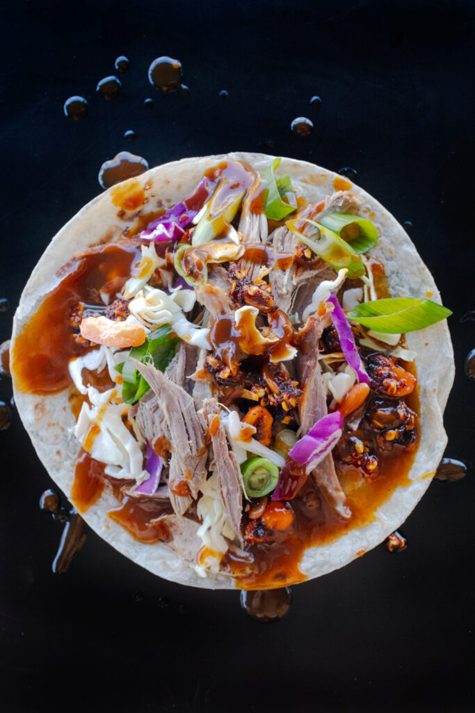Sonoran-Mexican goose tacos Food influencer World food photography award an recipe by Jackie Alpers.