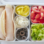 Scallion Ranch Cream cheese spread served with deli tacos bento box