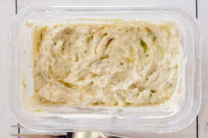 Scallion cream cheese ranch spread is a cornerstone recipe for deli-style bento boxes by Jackie Alpers.