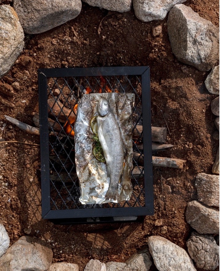 How to grill trout over an open fire
