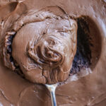 Recipe for Flourless Chocolate Cake baked in a cast iron skillet inspired by the Yellowstone TV show dinner scene.